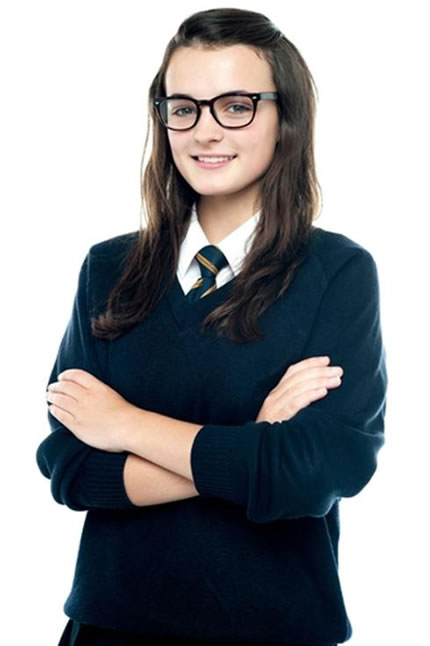 girl in school uniform